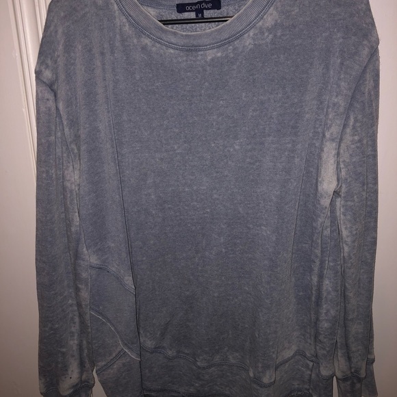 Distressed crew neck lightweight sweatshirt - Picture 1 of 5